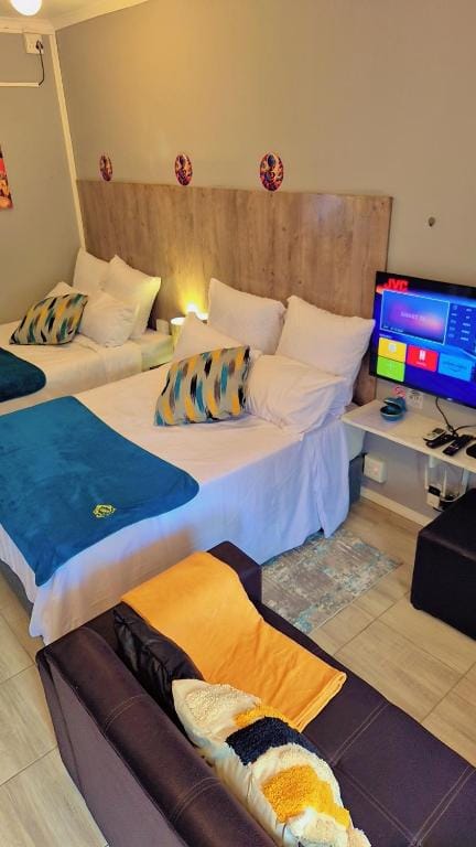 Turquoise Blue Family Room — 2